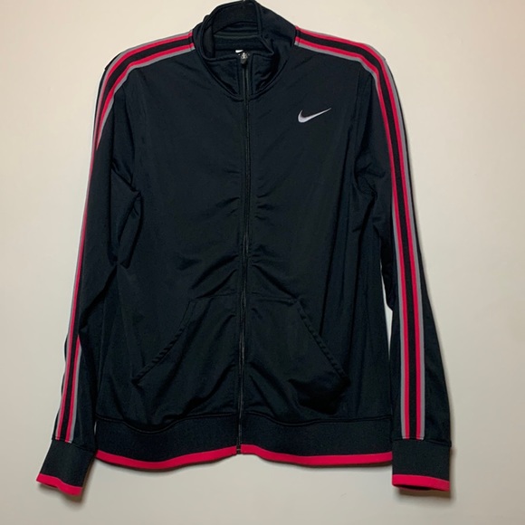 Nike Jackets & Blazers - EUC Women’s Nike black and pink athletic track full-zip jacket